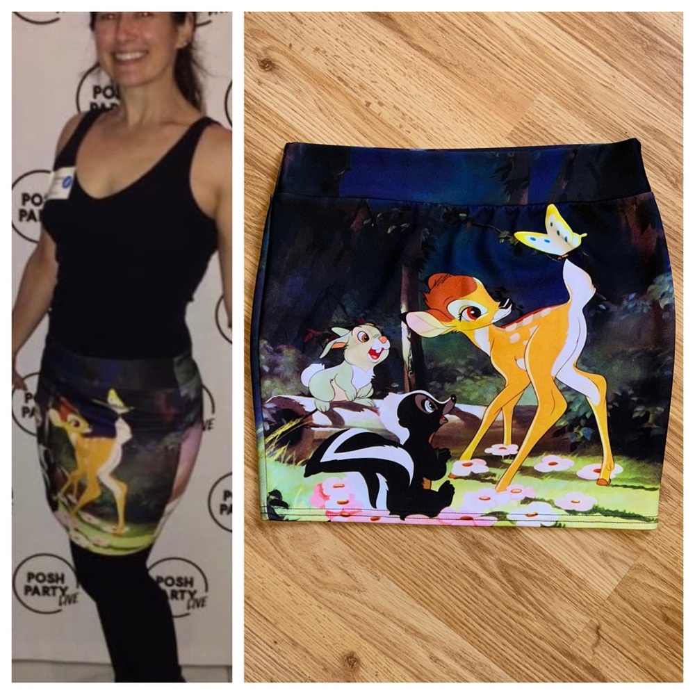 Disney Bambi Thumper Graphic Skirt Sz Large